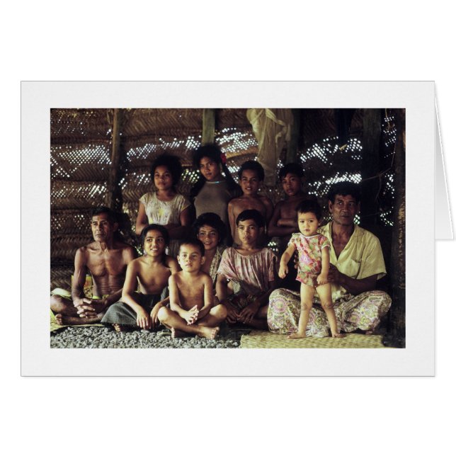 Cartão Cartão, RETRATO DA FAMÍLIA SAMOAN, SAVAII, 1968 (Frente Horizontal)