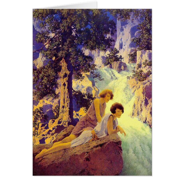 Cartão Cartão: Waterfall - Maxfield Parrish (Frente)