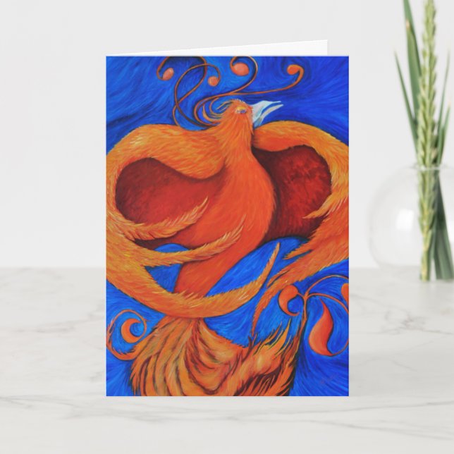 Cartão cartas de designer de arte saudando Phoenix (Frente)