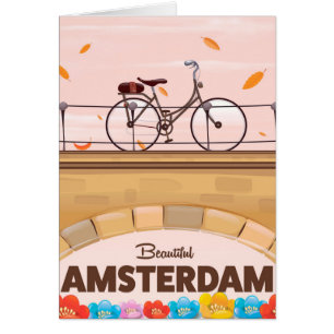 Cartão Cartaz bonito do viagem do ciclismo de Amsterdão