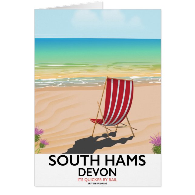 Cartão cartaz da praia de South Hams Devon (Frente)