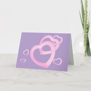 Cartão Cartaz de amor de corações cor-de-rosa para nota,