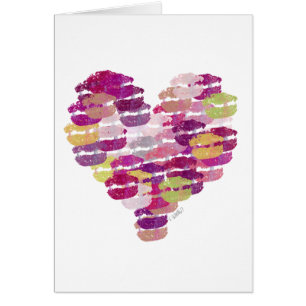 Cartão Cartaz de Coração de Kisses