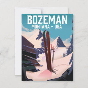 Cartão Cartaz de esqui Bozeman Montana