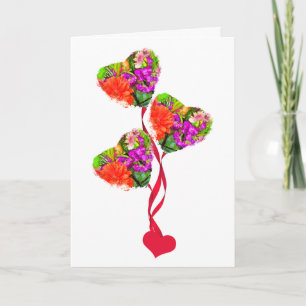 Cartão Cartaz de Flores de Verão, Buquê em forma de cor
