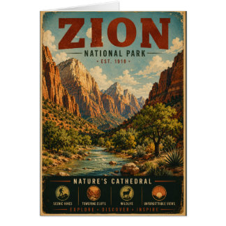 Cartão Cartaz de Paisagem Cênica do Parque Nacional Zion