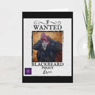 Cartão Cartaz de Pirata Engraçado Frango Blackbeard Procu