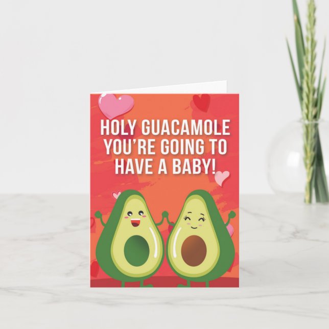 Cartão Cartaz de saudação do Chá de fraldas Guacamole (Frente)