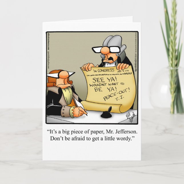 Cartão Cartaz De Saudação Engraçado No Dia 4 De Julho (Frente)