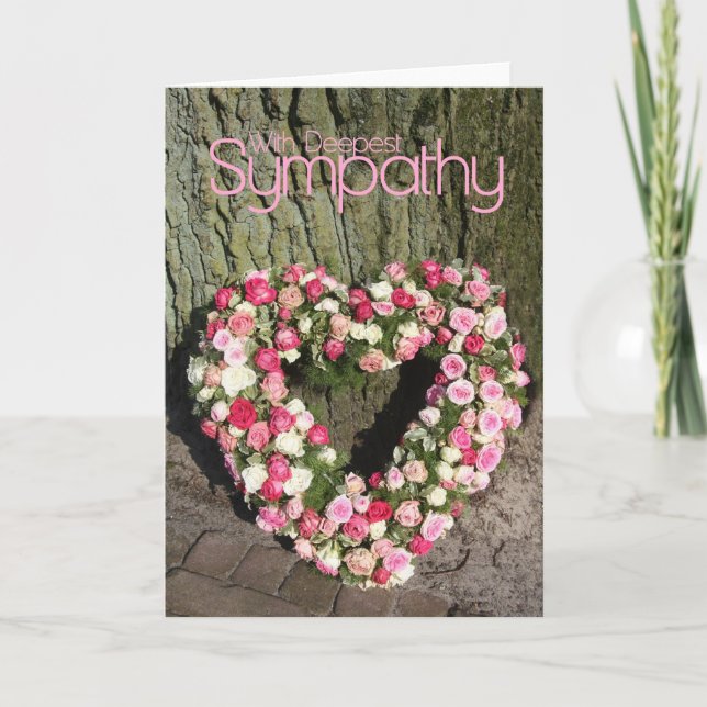 Cartão Cartaz de simpatia cardíaca das Rosas Rosa (Frente)