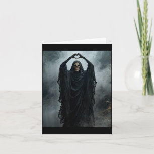 Cartão Cartaz de terror de rosto assustador mãos coração