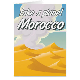 Cartão cartaz de viagem antigo de Marrocos