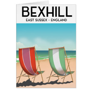 Cartão cartaz de viagem Bexhill East Sussex Inglaterra