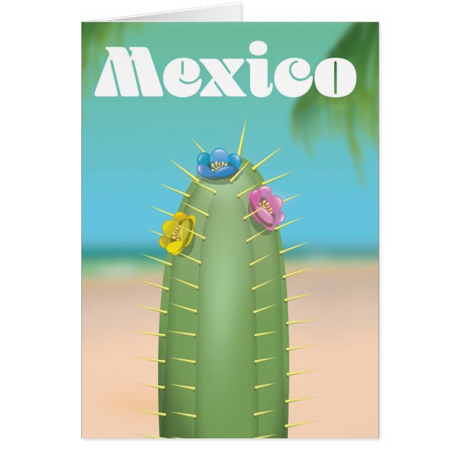 Cartão Cartaz de viagem Cacto México (Frente)
