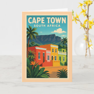 Cartão Cartaz de viagem Cidade do Cabo, África do Sul,