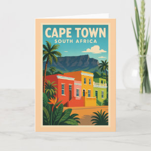 Cartão Cartaz de viagem Cidade do Cabo, África do Sul,