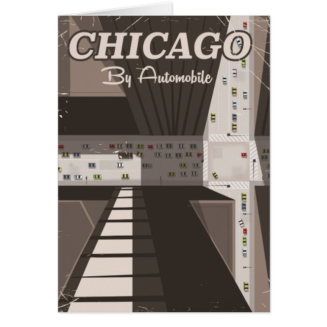 Cartão cartaz de viagem da cidade de Chicago (Frente)
