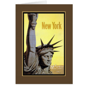 Cartão cartaz de viagem da estátua da liberdade nova york