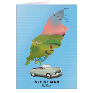 Cartão cartaz de viagem da Ilha de Man