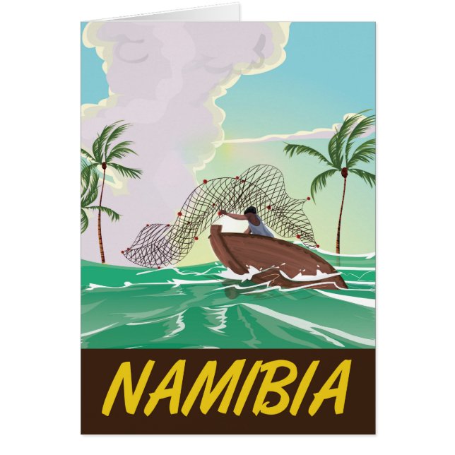 Cartão cartaz de viagem da praia da Namíbia (Frente)