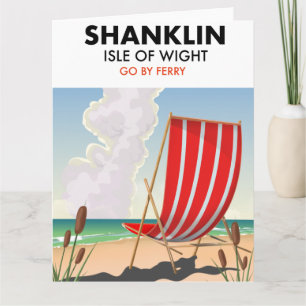 Cartão Cartaz de viagem da praia de Shanklin ilha de wigh