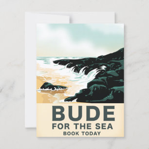 Cartão Cartaz de viagem de Bude Cornwall