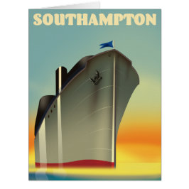 Cartão cartaz de viagem de cruzeiro de Southampton