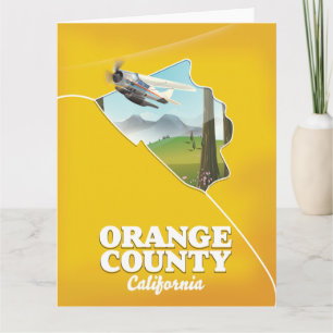 Cartão Cartaz de viagem do Condado de Orange Califórnia