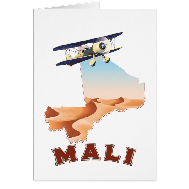 Cartão Cartaz de viagem do mapa antigo do Mali (Frente)