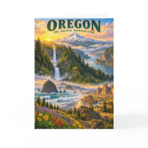 Cartaz de Viagem do Oregon Pacific Wonderland