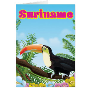 Cartão Cartaz de viagem do Suriname paraíso sul-americano