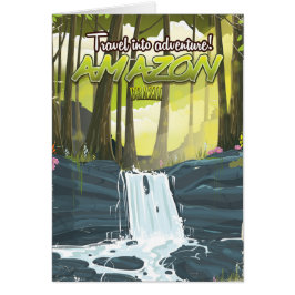 Cartão cartaz de viagem dos desenhos animados da floresta