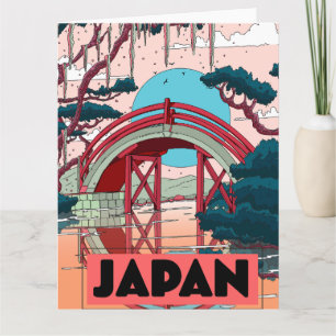 Cartão Cartaz de viagem Japão Vintage