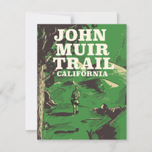 Cartão Cartaz de viagem John Muir Trail Califórnia.