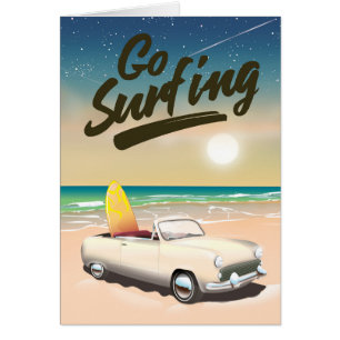 Cartão Cartaz de viagem Vá Surfar!