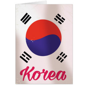 Cartão Cartaz de viagem vintage da Coreia do Sul