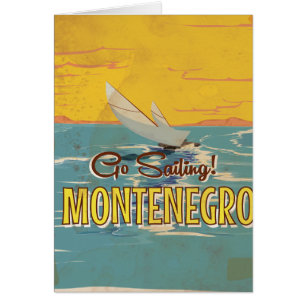 Cartão cartaz de viagem vintage de Montenegro