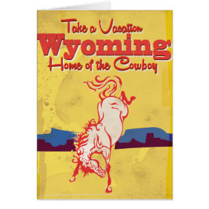 Cartão Cartaz de Viagem Vintage Wyoming