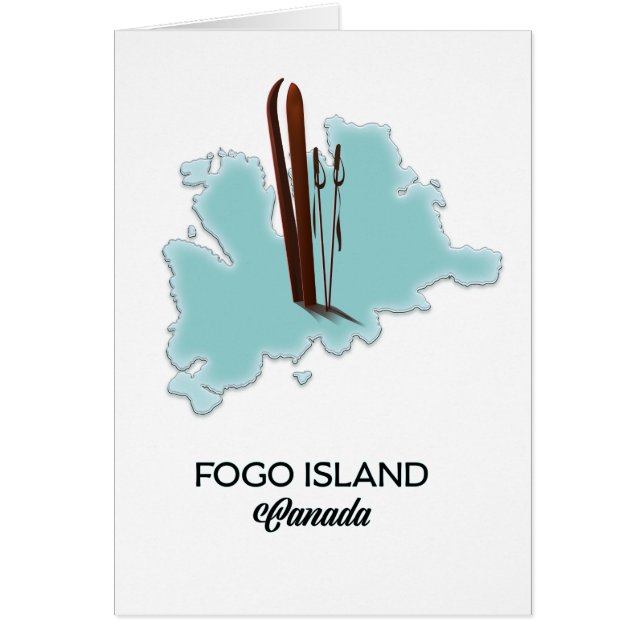Cartão cartaz do mapa da ilha de Fogo Canadá (Frente)