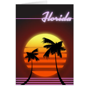Cartão Cartaz do pôr do sol da Flórida 1984