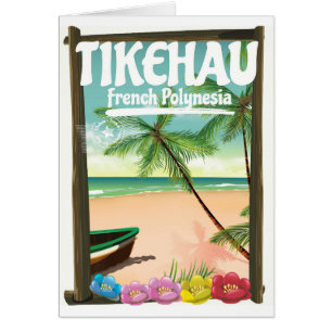 Cartão Cartaz do viagem de Tikehau Polinésia francesa