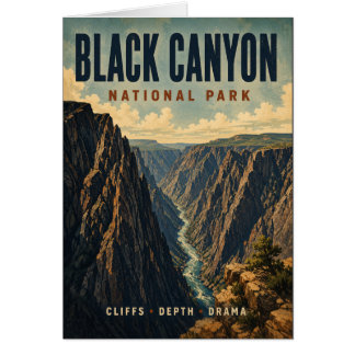 Cartão Cartaz em Estilo Vintage do Parque Nacional Black