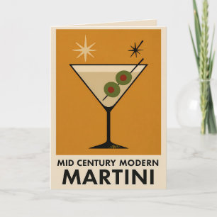 Cartão Cartaz Mid Century Modern Martini