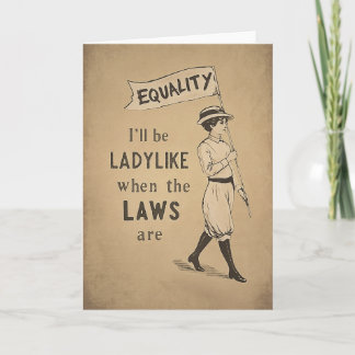 Cartão Cartaz Vintage Igualdade | Feminismo Suffragette