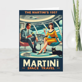Cartão Cartazes de Viagens Espaciais Martini de 1957