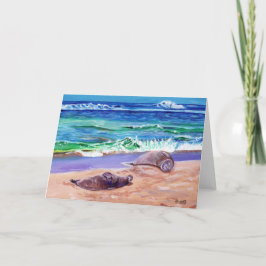 Cartão Cartazes monges havaianos em Poipu Beach