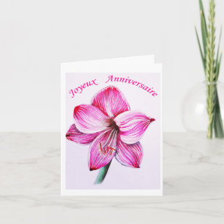 Cartão Carte d'anniversaire Amaryllis 