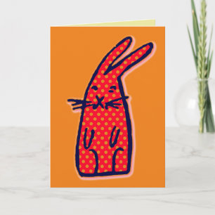 CARTÃO CARTE DE ANIVERSÁRIO DE ARTE DE COELHO FOFO