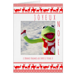 Cartão Carte Joyeux Noel boule neige ajouter foto