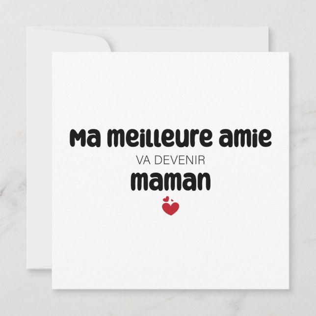 Cartão Carte "Mãe meilleure amie va devenir maman" (Frente)